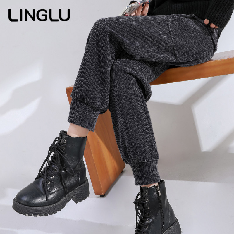 灯芯绒孕妇裤春秋外穿加长高个子显瘦托腹裤孕妇长裤雪尼尔工装裤