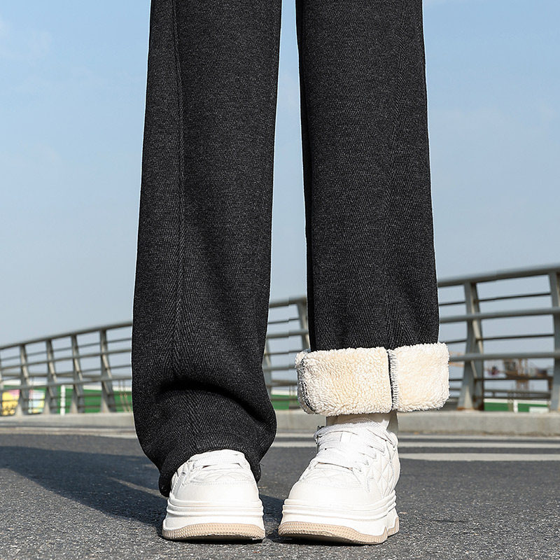 羊羔绒香蕉裤女冬季2025新款糯米直筒裤女款保暖加绒裤子加厚棉裤,女装/女士精品,卫裤,淘宝优惠券,粉丝福利购,淘宝优惠卷