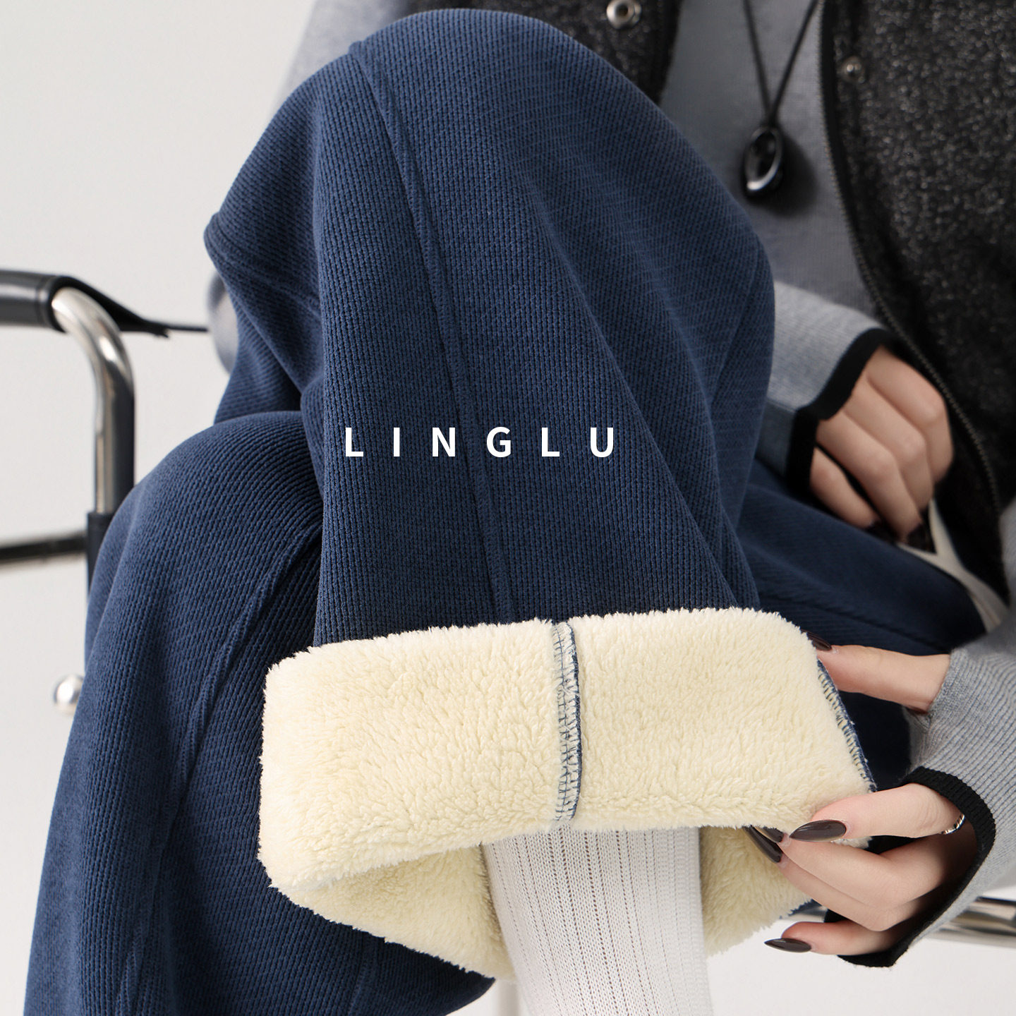 【弯弧藏瘦】羊羔绒棉裤女加长直筒阔腿裤卫裤加绒裤子加厚香蕉裤,女装/女士精品,卫裤,淘宝优惠券,粉丝福利购,淘宝优惠卷