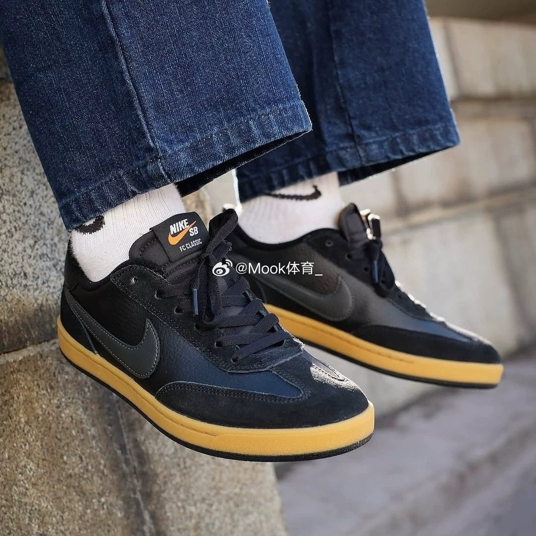 Nike耐克SB FC男鞋简约黑色柔软舒适防滑耐磨低帮板鞋909096-008