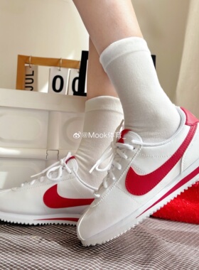 Nike耐克Cortez Basic白红色经典款阿甘女鞋运动休闲鞋904764-101
