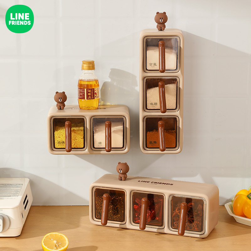LINE正版联名塑料壁挂调料盒