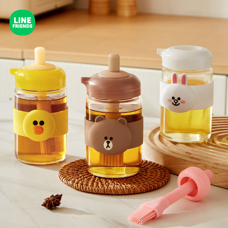 LINE FRIENDS油刷油瓶一体调料瓶耐高温厨房烧烤神器硅胶刷刷子