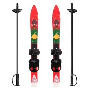 儿童初级滑雪双板含雪杖儿童塑料滑雪板户外雪上休闲运动用品雪具