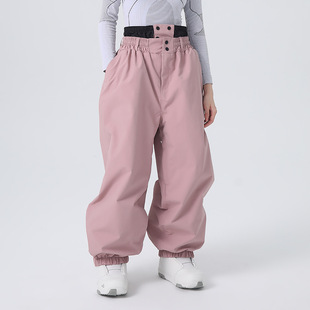 单板滑雪裤女款双板3L专业防水男士宽松加绒保暖雪地裤