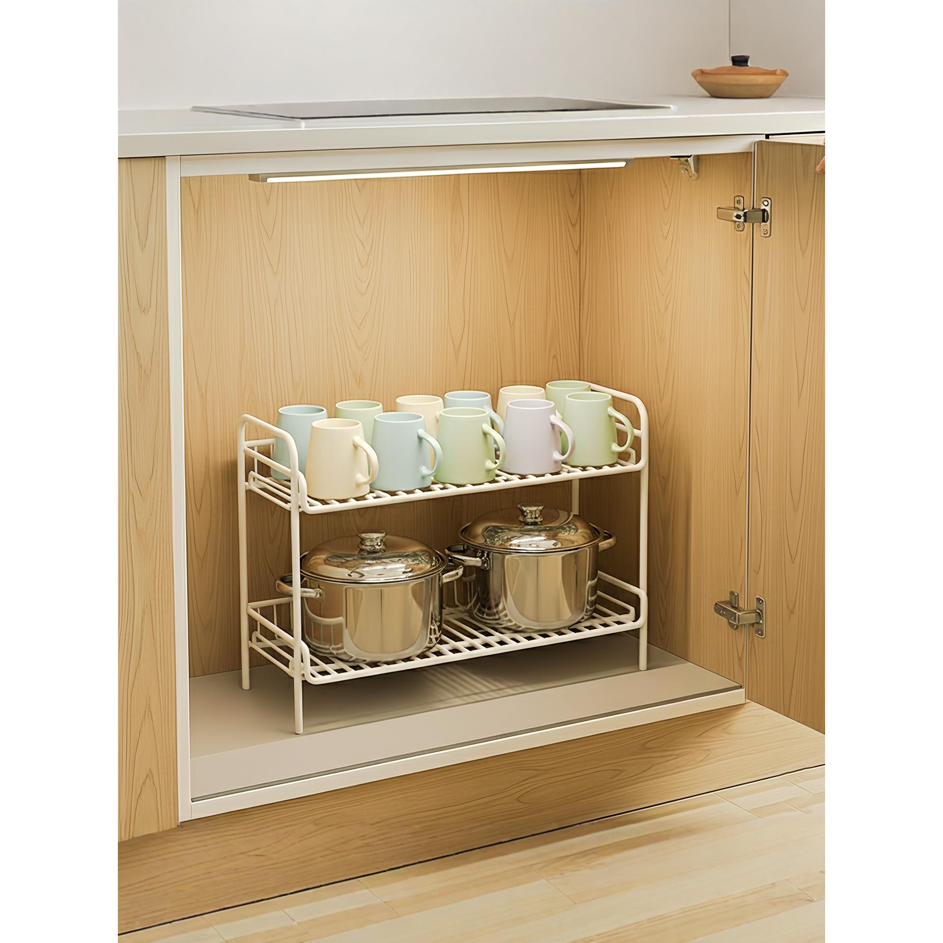 厨房锅具架多层置物架多功能收纳锅架子水槽下落地台面放锅架柜内