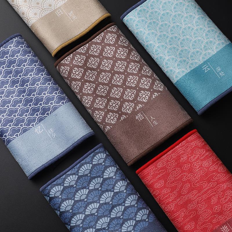 双面绒中式国画加厚禅意吸水日式茶席巾桌布养壶干泡茶巾茶道配件