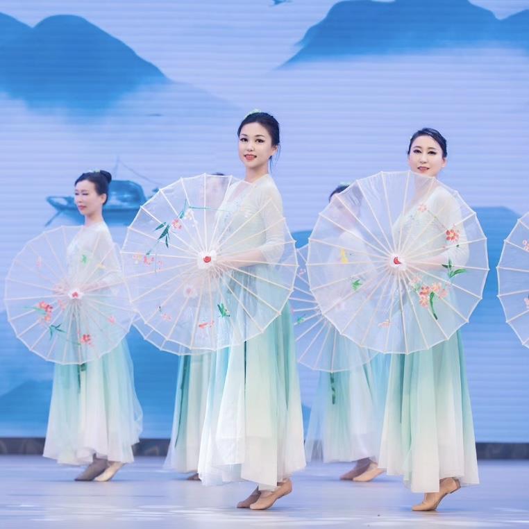 宇通春画古典伞舞蹈伞透明丝绸伞舞蹈伞走秀伞儿童傣族舞蹈道具伞