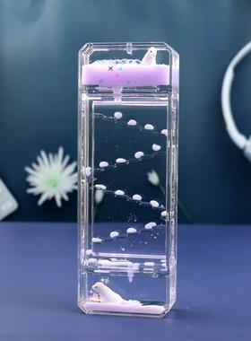 网红创意油漏动感滑梯摆件沙漏计时器解压送男女生日儿童毕业礼物