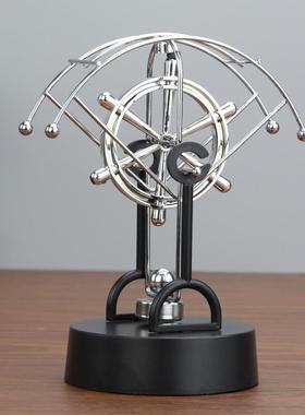 金属永动仪器牛顿摆创意舵手手电筒磁性浮动摇臂办公室装饰装饰品