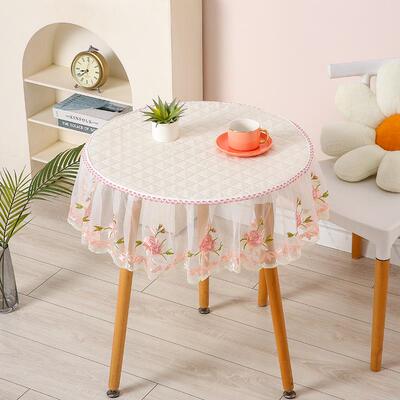新款防水免洗蕾丝圆桌布圆形桌布万能盖巾可定做圆茶几桌布圆形布