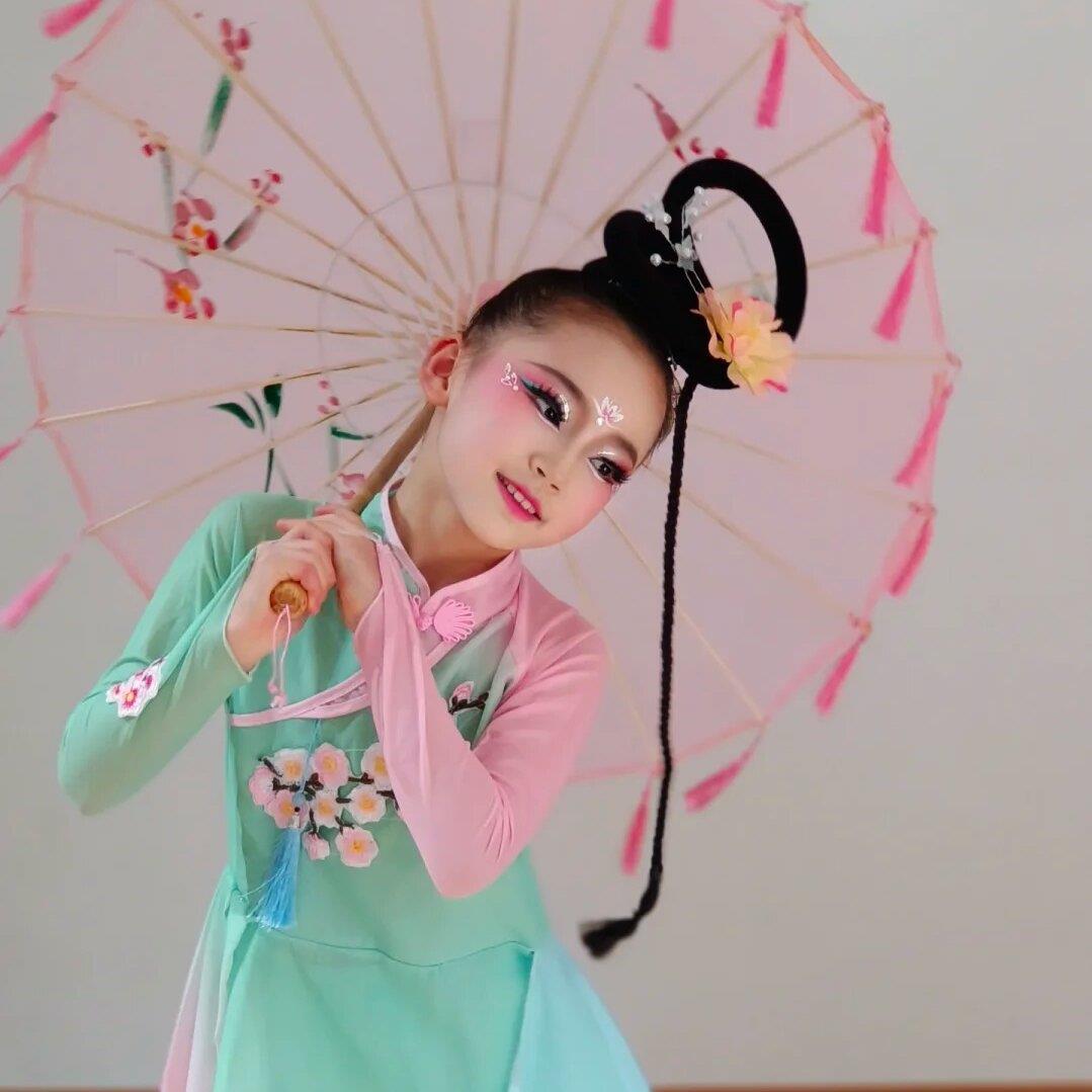 踏浪舞蹈流苏油纸伞竹枝词傣族儿童跳舞道具杨柳青青古典舞透明伞