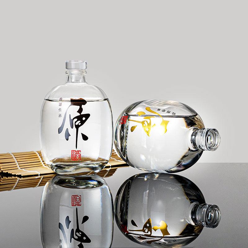 酒瓶空瓶1斤加厚500m玻璃彷古密封泡酒罐散白酒瓶酒壶家用高档