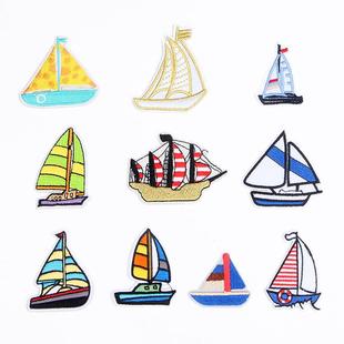 帆船航海布贴小号装饰辅料补贴衣服儿童布贴补丁可爱熨烫背胶贴