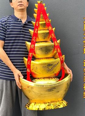 2025蛇年春节旺财装饰品金元宝酒店商场橱窗摆件元宝塔8层9层大号
