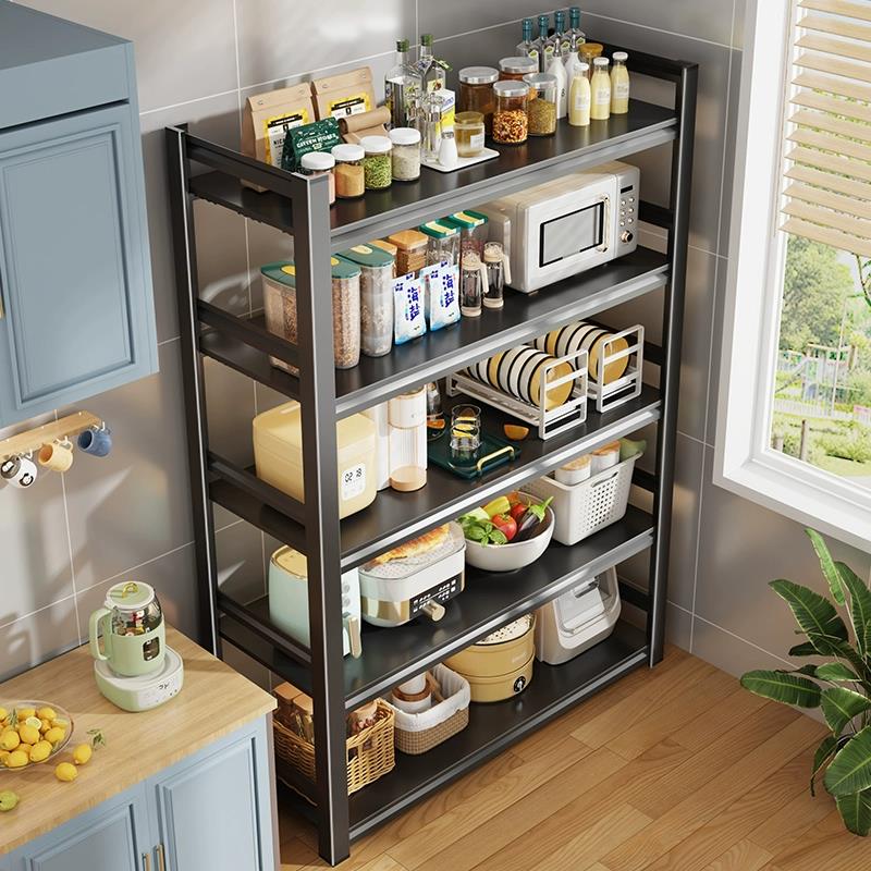 厨房置物架落地多层微波炉收纳架家用多功能烤箱橱柜锅架储物货架
