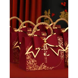 喜糖盒子结婚专用手提喜糖盒婚礼新款伴手糖果礼盒高级感糖盒空盒