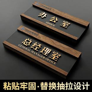 高档亚克力可更换部门科室牌定制公司办公室门牌总经理室标识牌会议室财务门口牌子可抽拉替换指示标牌标示贴