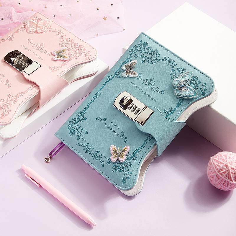 密码本带锁日记本女生秘密小学生密码笔记本男孩简约文艺复古少女