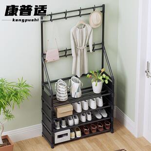 鞋柜鞋架子门口结实家用落地客厅挂包架多层简易置物一体式鞋帽架