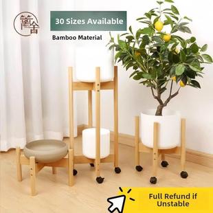 高级花盆抬高支架增高盆栽托架底座十字小花架实木桌面花托花台带