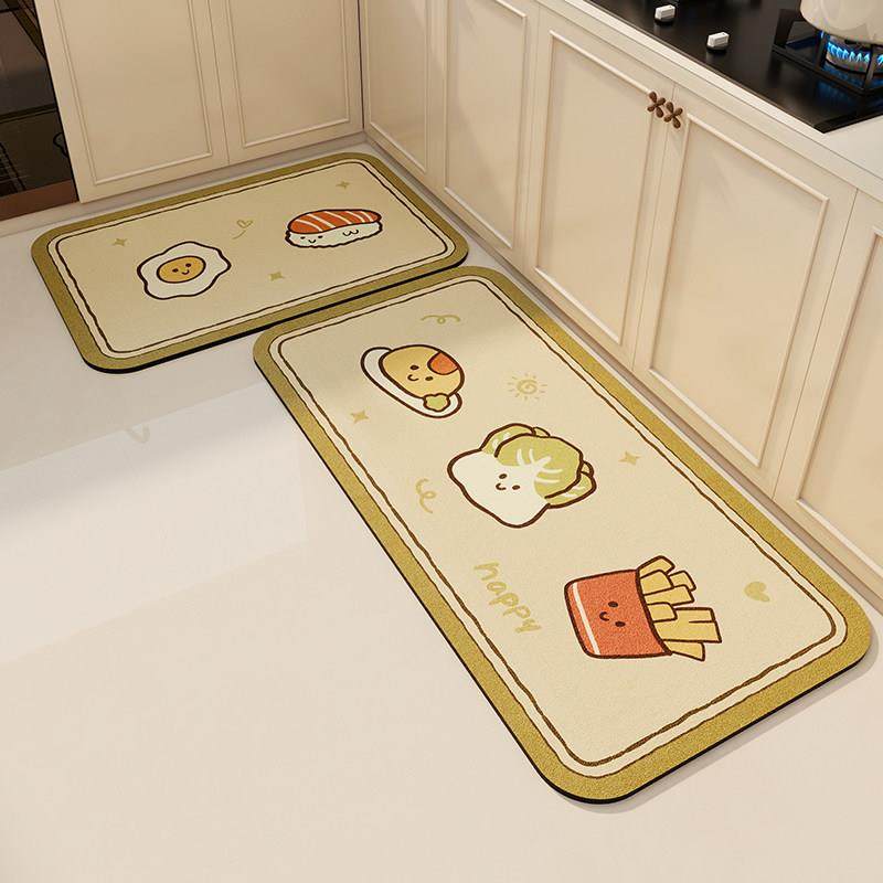 厨房专用地垫2025新款防滑防油防水免洗脚垫硅藻泥吸水吸油地毯垫,居家布艺,厨房地垫,淘宝优惠券,粉丝福利购,淘宝优惠卷