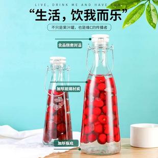 自酿酒果酒容器泡杨梅青梅酒瓶空瓶装红酒泡酒玻璃瓶子提手密封罐