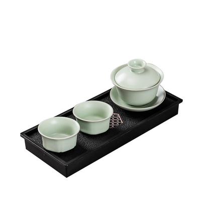 功夫茶具小套一壶二杯陶瓷茶壶茶杯家用简易泡茶台小号茶盘两人用