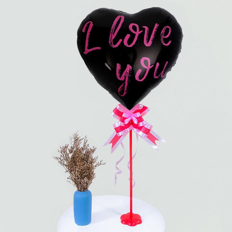 情人节爱心气球520表达爱意铝膜气球ILOVEYOU创意字心形铝箔球