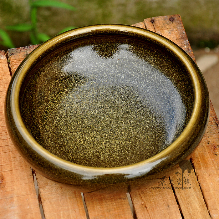 景德镇陶瓷金鱼缸茶叶釉笔洗水仙盆乌龟缸铜钱草器中国风摆件