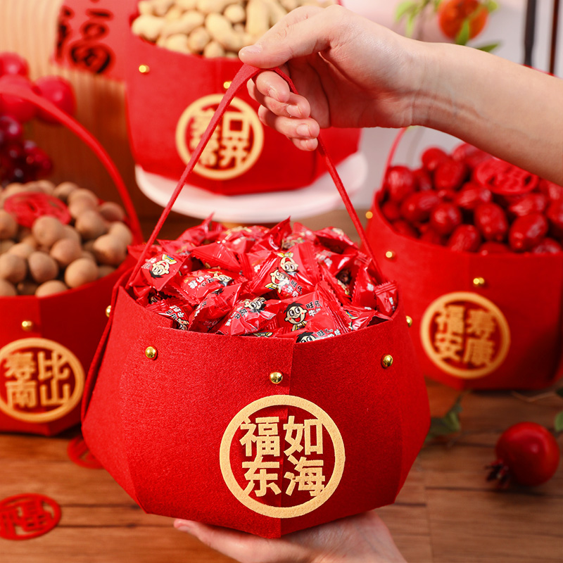 老人过大寿宴祝寿布置生日场景仪式手提果篮摆台装饰摆件氛围感