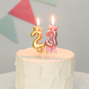网红创意儿童彩色生日数字蜡烛蛋糕用派对氛围感纪念惊喜布置装饰