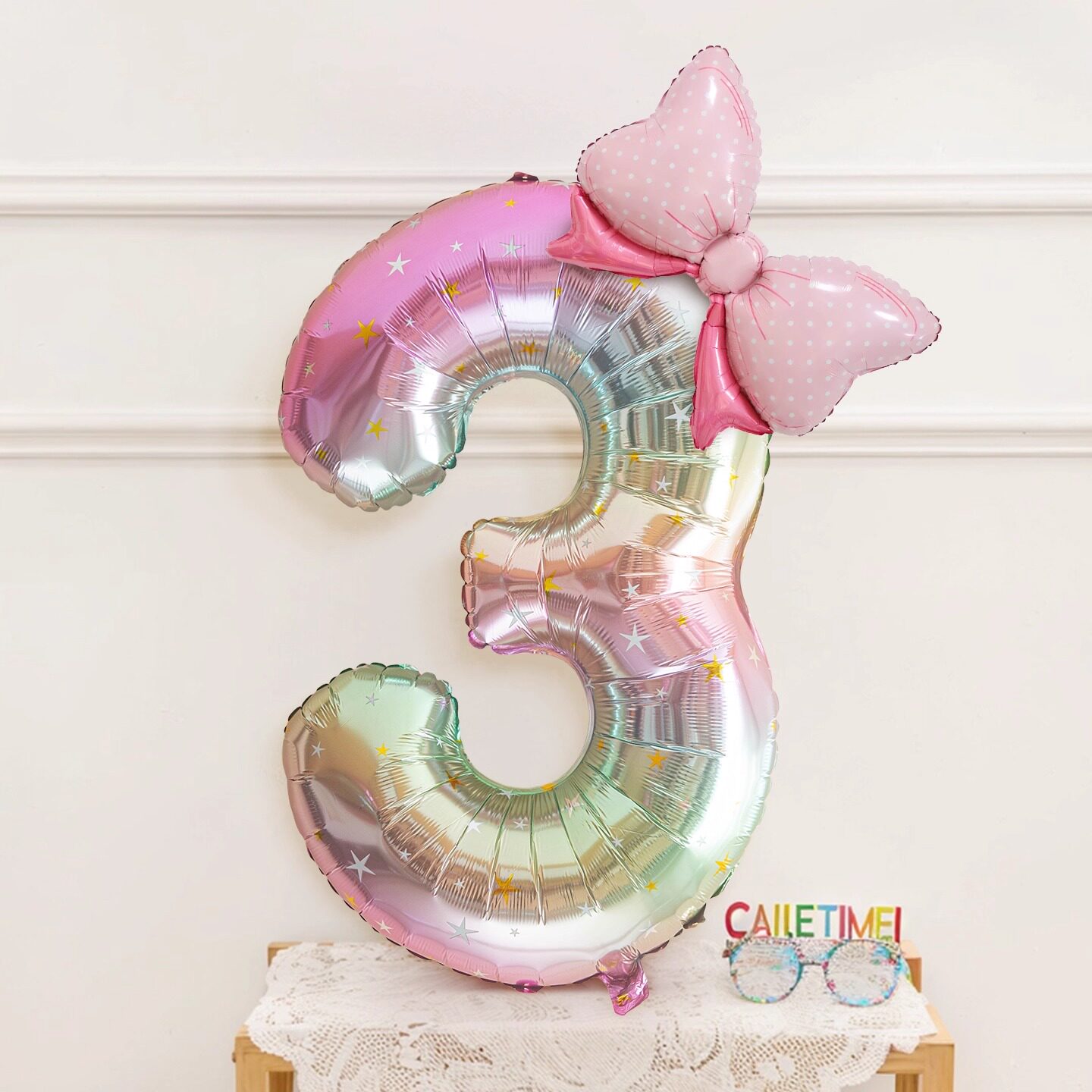 彩色数字气球装饰小女孩周岁生日仪式感场景布置氛围家里拍照道具