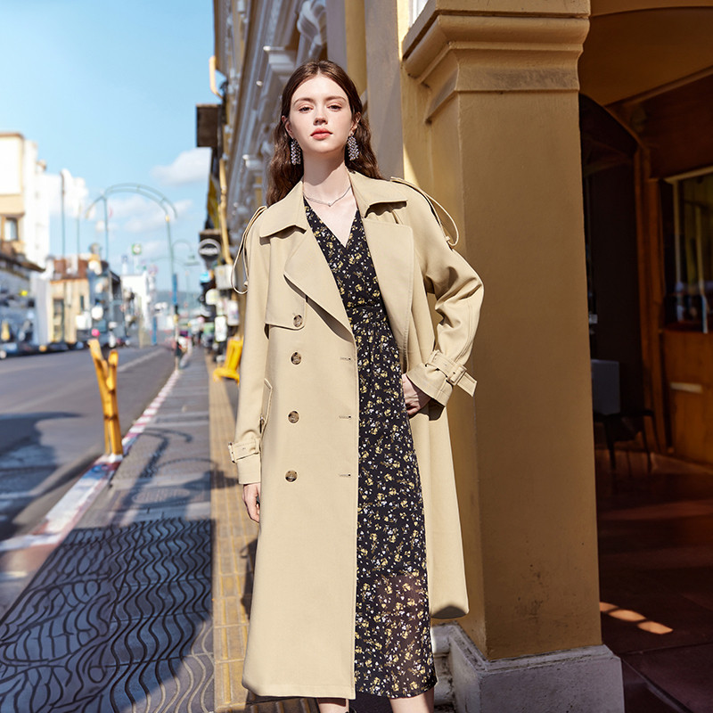 秋水伊人奥莱断码清仓气质英伦风卡其色长款风秋季女装通勤外套,女装/女士精品,风衣,淘宝优惠券,粉丝福利购,淘宝优惠卷