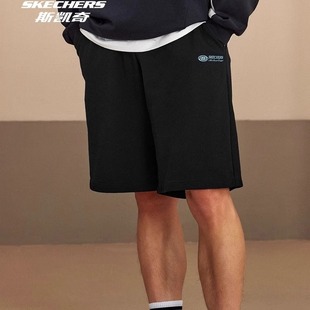 五分短裤 时尚 L225M081 抽绳休闲裤 Skechers斯凯奇男夏2025针织短裤