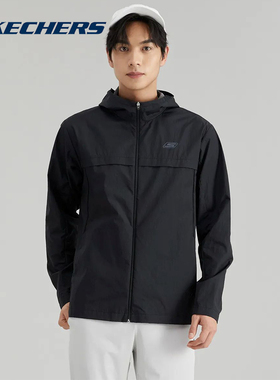 Skechers斯凯奇春夏男子梭织连帽外套防晒百搭运动上衣P223M090