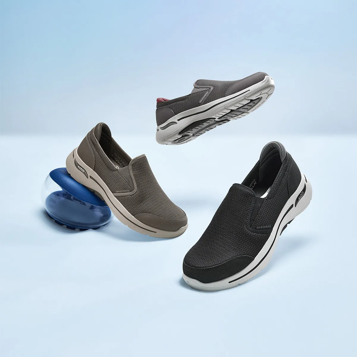 Skechers斯凯奇男鞋秋季新款足弓支撑休闲鞋缓震一脚蹬运动健步鞋