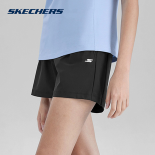 防晒运动裤 针织凉感速干短裤 P223W075 女款 Skechers斯凯奇2025夏季