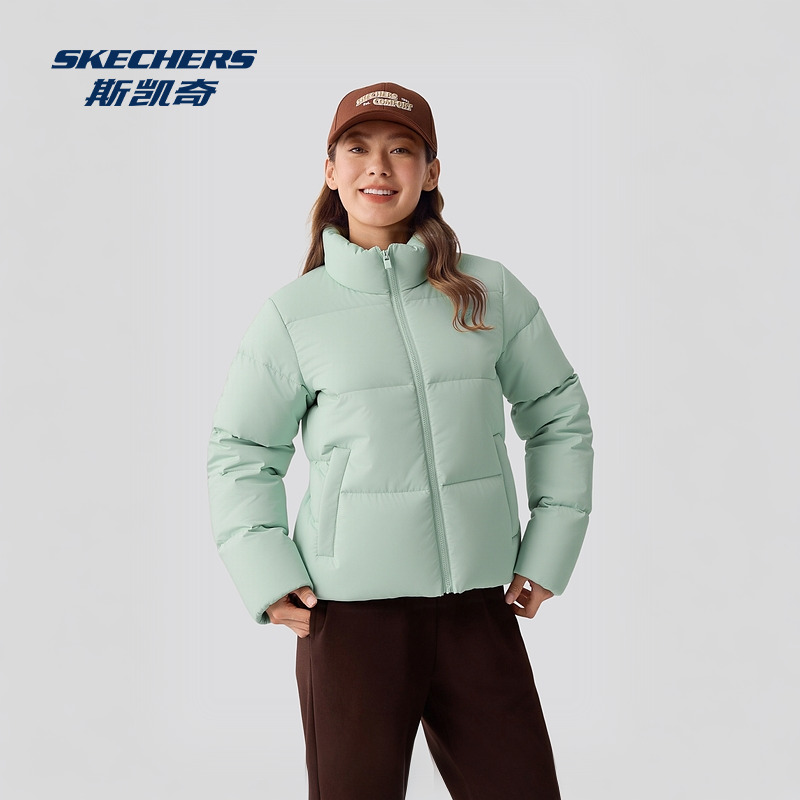 斯凯奇轻薄保暖女子运动羽绒服