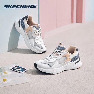 Skechers斯凯奇夏季女时尚休闲鞋复古运动老爹鞋透气拼色熊猫鞋