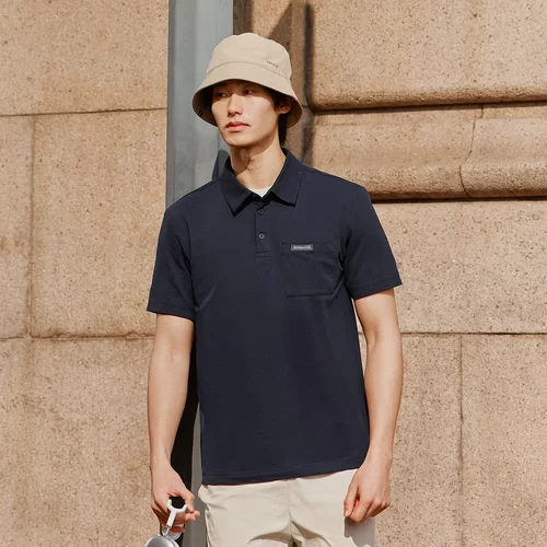 斯凯奇男士针织短袖POLO衫