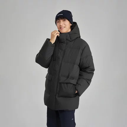 Skechers斯凯奇冬季保暖连帽羽绒服男子简约百搭运动外套L423M091
