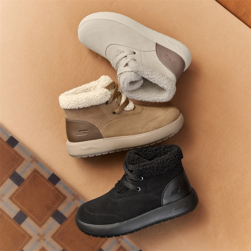 斯凯奇女鞋秋冬保暖休闲棉鞋