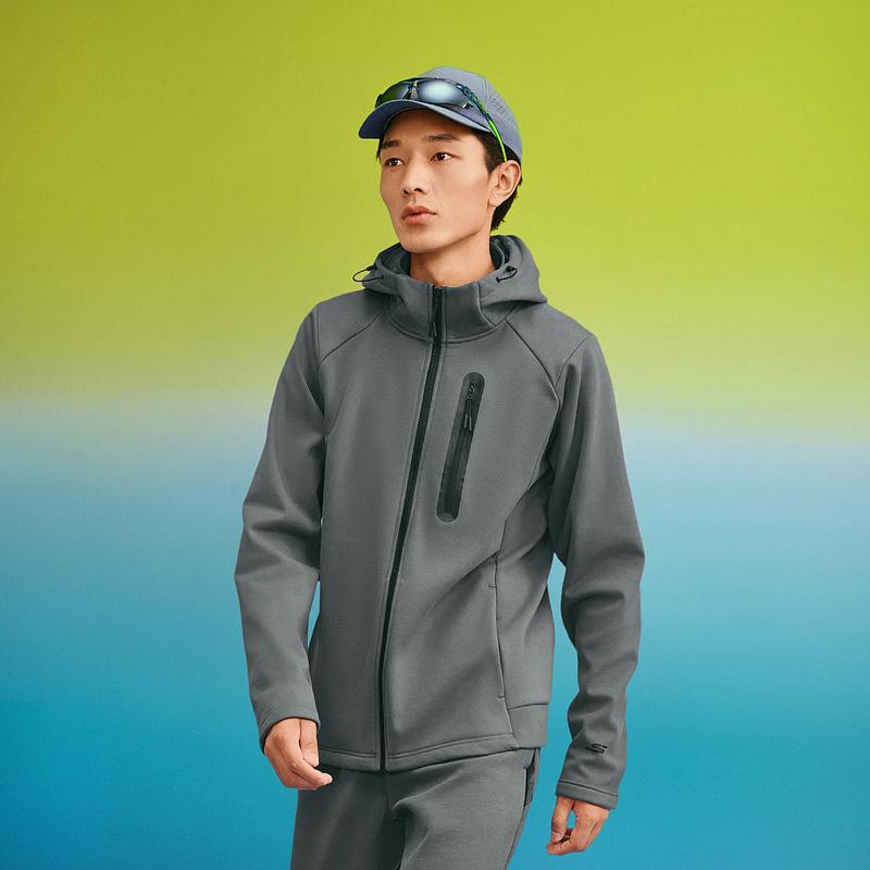 男士柔软舒适保温针织连帽