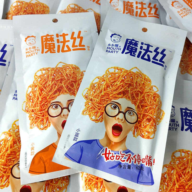 乡乡嘴魔法丝大包装62g辣条三种网红休闲办公室美味零食新品上市_虎窝淘