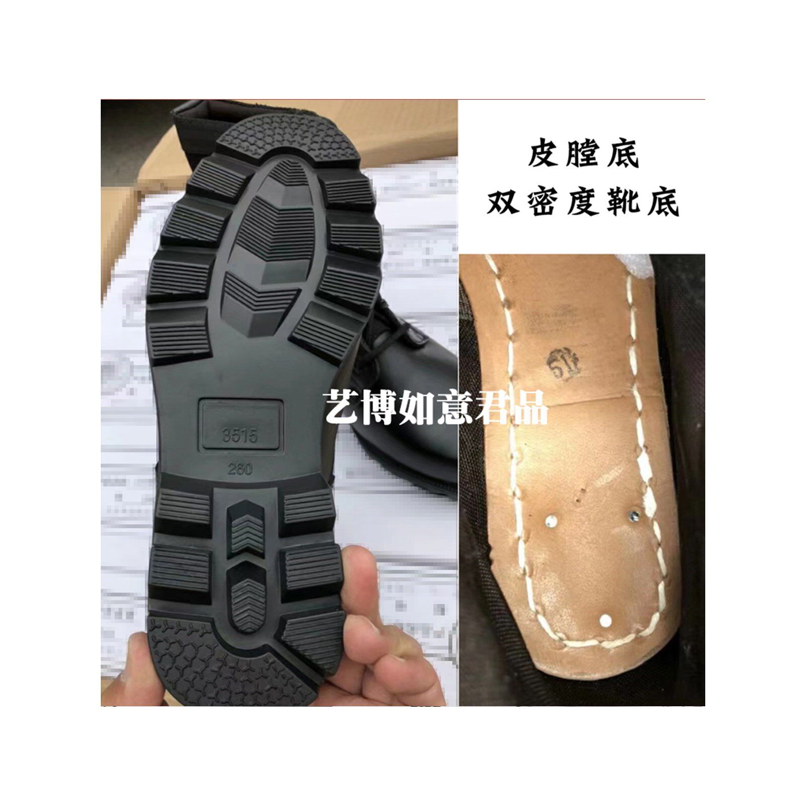 正品男式作战作训靴真皮户外超轻透气战靴训练牛皮战术安保防护鞋