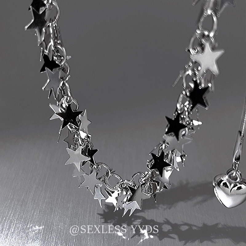 冷淡风星星亮片项链女款