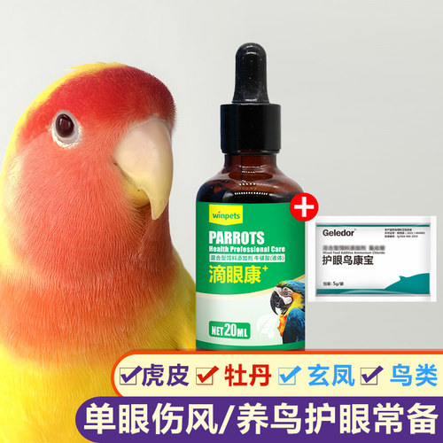 赢宠鹦鹉鸟用滴眼康单眼伤风