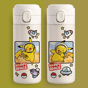 日系萌保温杯可爱水杯子不锈钢弹盖情侣款创意一对便捷卡通潮流男