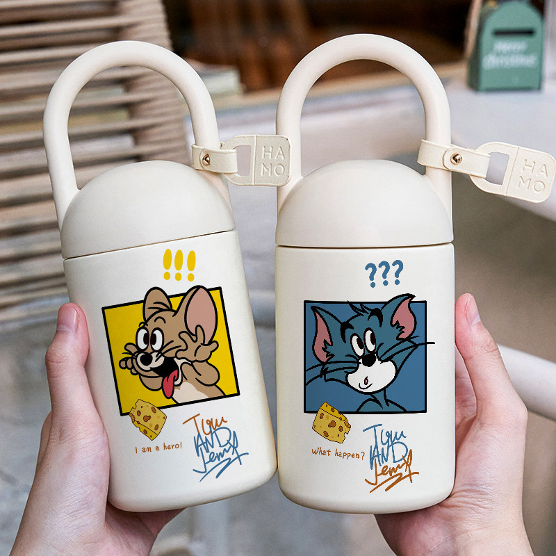 猫和老鼠保温杯汤姆水杯子杰瑞情侣秀恩爱卡通创意个性不锈钢内胆